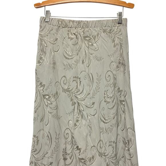 Vintage Y2K Large Long Skirt Gray Embroidered Classic 90 Normcore Maxi Academia - Picture 3 of 8